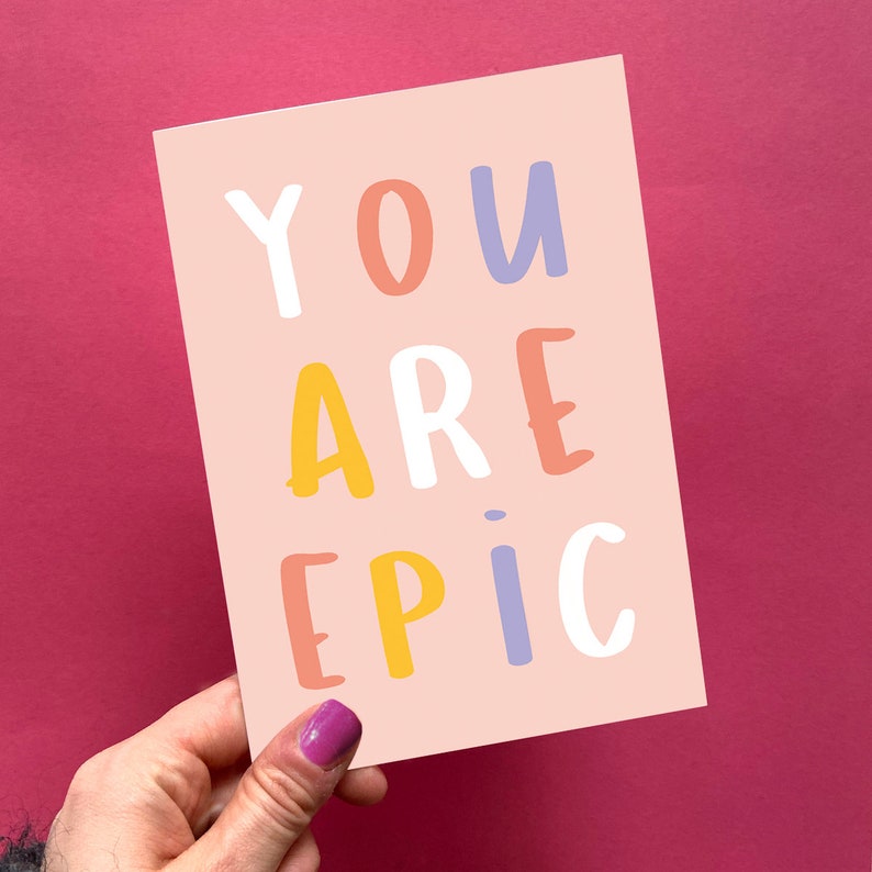 Motivational Thinking of You Positive You Are Epic Inspirational Postcard