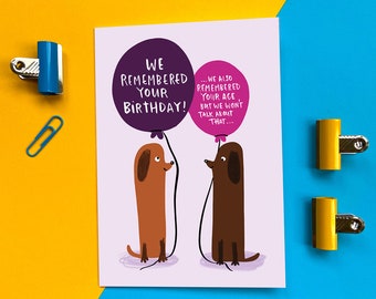 Dachshund Sausage Dog Birthday Card - Funny - Humour - Cute - Dacshund - Pet - Kids