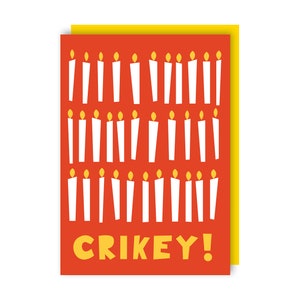 Carte d'anniversaire Crikey - Amusante - Humour - Bougies - Vieux - Bougies - Illustrations illustrées, Vieillesse image 2