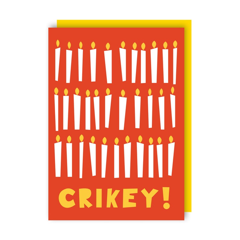 Carte d'anniversaire Crikey - Amusante - Humour - Bougies - Vieux - Bougies - Illustrations illustrées, Vieillesse image 2