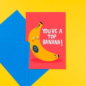 Top Carte banane - Mignonne - Saint-Valentin - Remerciements - Fruit - Jeu de mots - Humour - Petite amie - Petit ami - Amour
