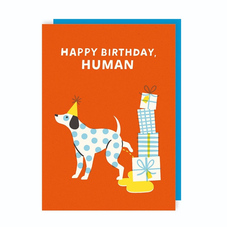 Dog Pee Birthday Card Funny Cute Box Puppy Party Gift Humour image 2