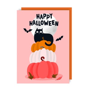 Happy Halloween Cat Pumpkin Greeting Card Funny Humour Pumpkin Cute Pets Halloween Cats Autumn Spooky image 2