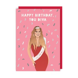 Carte Mariah Carey - Félicitations - Fierté - Icône gay - Anniversaire - Drôle - Coquine - Célébrité - Célèbre - Chanteur - Diva image 2