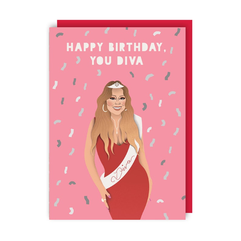 Carte Mariah Carey - Félicitations - Fierté - Icône gay - Anniversaire - Drôle - Coquine - Célébrité - Célèbre - Chanteur - Diva image 2