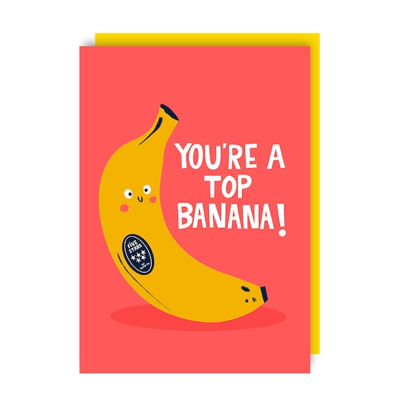 Carta Top Banana Carina San Valentino Apprezzamento Frutta Gioco di parole Umorismo Fidanzata Fidanzato Amore Etsy Italia