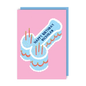 Carte tête de queue de joyeux anniversaire - drôle - grossier - coquin - gâteau - humour - joyeux - célébration - occasion image 2