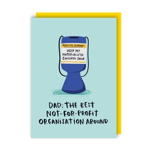Carte de fête des pères à but non lucratif - papa - humour - drôle - rôle parental - banque de papa - carte de voeux - humour - drôle - papa - organisme de bienfaisance image 2
