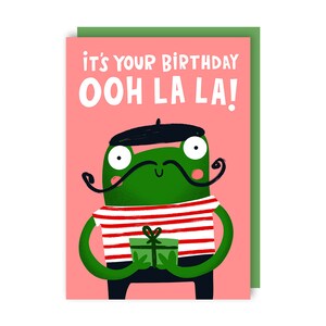 Carte d'anniversaire grenouille - rigolote - mignonne - animaux image 2