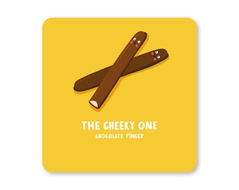 Chocolate Finger Biscuit Coaster - Gift - Cute - Cheeky - Sweets