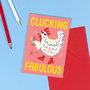 Carte fabuleuse gloussant - Anniversaire - Amour - Humour - Coquine - Appréciation - Poulet - Jeu de mots - Poule - Cocktail