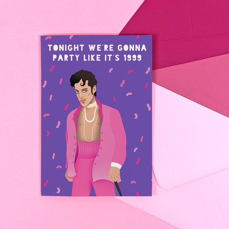 Carte Prince - Icônes gays - Anniversaire - Fête - Humour - Ami - Drôle - Coquine - Célébrité - Musicien image 1