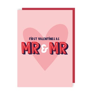 Mr and Mr First Valentine's Card - Love - Valentine - Husband - Cute - Married - Gay - LGBTQ
