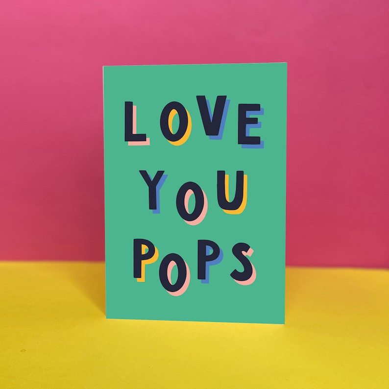 Carte de fête des pères Love You Pops - Papa - Positif - Typographie image 1