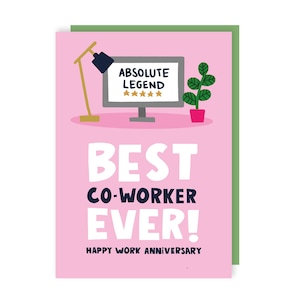 Carte Meilleur collègue de tous les temps - Travail - Anniversaire - Félicitations - Bureau - Légende - Félicitations - Collègue