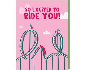 Funny Ride You Rollercoaster Card - Cheeky Valentine's/ Anniversary/ Love