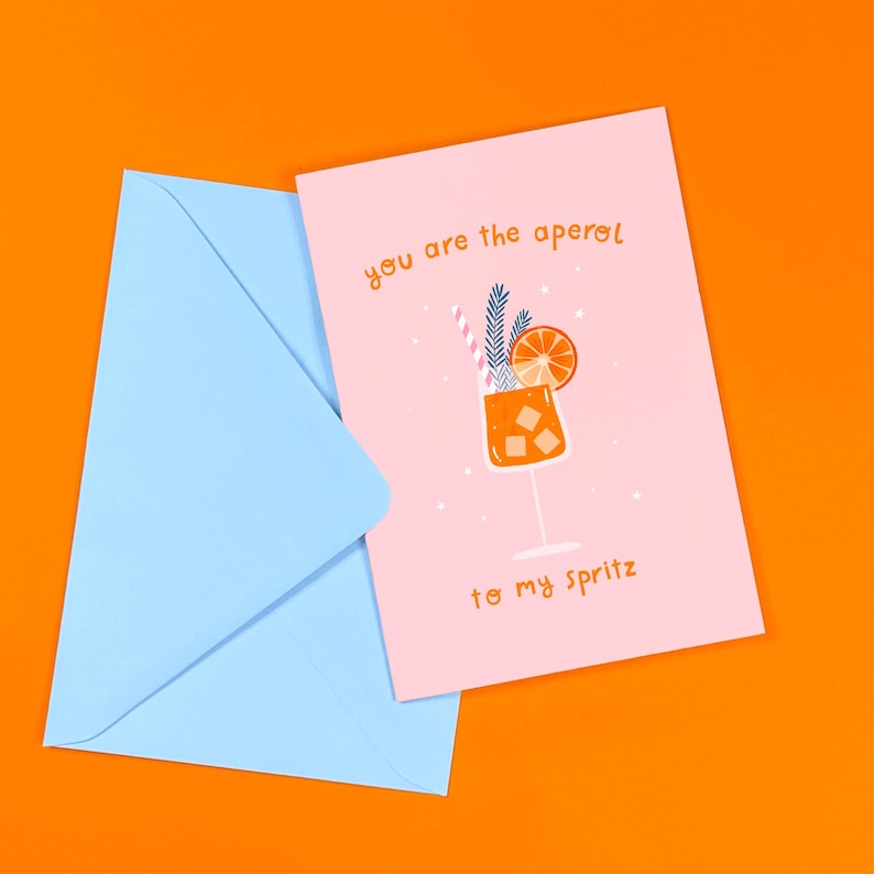 Carte Aperol to my spritz - Amour - Mignon - Remerciements - Alcool - Cocktail - Anniversaire - Mignon - Ami - Saint Valentin - Galentine's - Été image 1