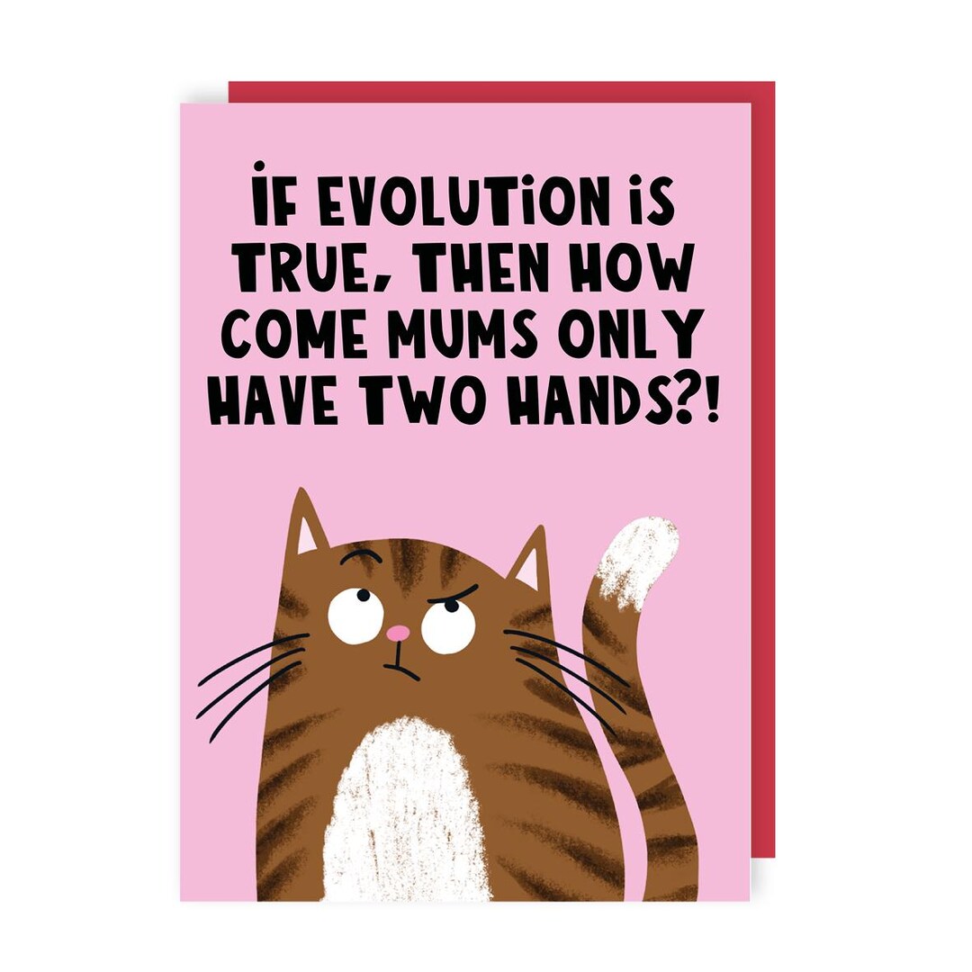 Evolution Mum Card - Cat - Funny - Humour - Joke - Mother's Day - Mummy ...