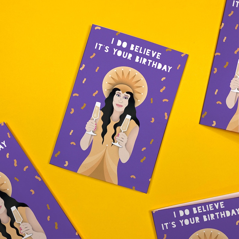 Carte Cher - Icônes gays - Anniversaire - Fête - Humour - Ami - Drôle - Coquine - Célébrité - Chanteur - Fierté image 1