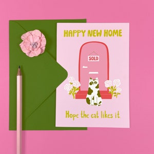 Carte J'espère que le chat l'aimera - Amusante - Mignonne - Chaton - Fête - Cadeau - Humour - Animaux de compagnie - pendaison de crémaillère - Heureux