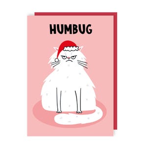 Carte de Noël chat humoriste - rigolote - festif - chats - humour - mignon - scooge - joyeux - grincheux