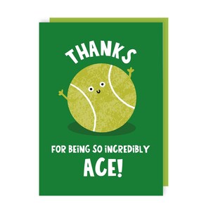 Carte de remerciement tennis - as - remerciements - drôle - humour - mignon - remerciements - sport image 1