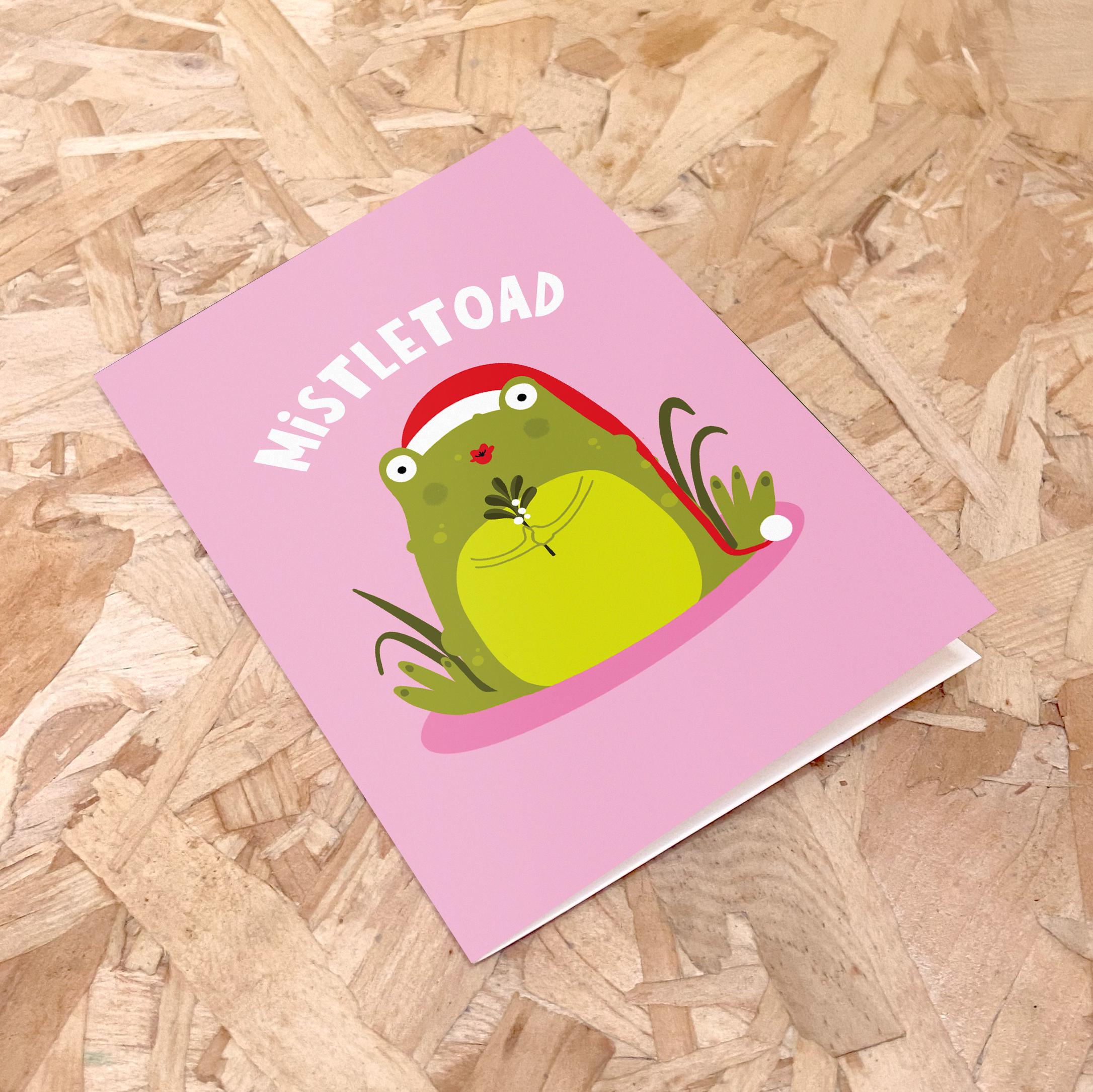 Mistletoad Christmas Card: Funny Toad Mistletoe Illustration - Etsy ...