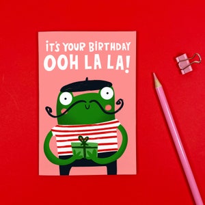 Carte d'anniversaire grenouille - rigolote - mignonne - animaux image 3