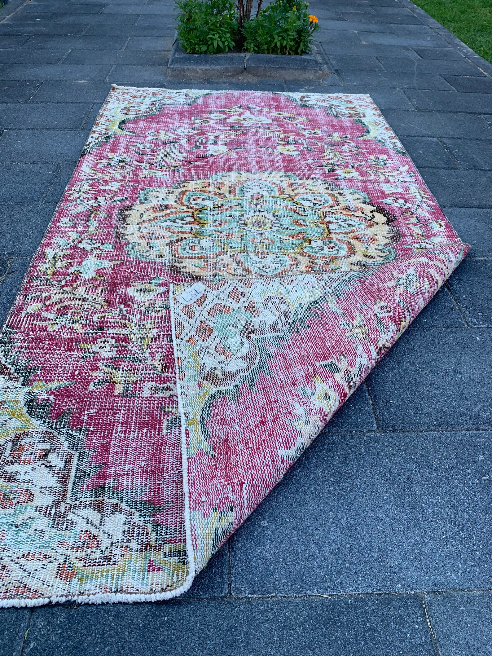 Pink Turkish Rug Vintage Turkish Rug Handmade Rug Antique Etsy