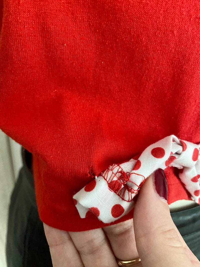 XSSmall 1980s Vintage 80s Polka Dot Bow Cropped Top