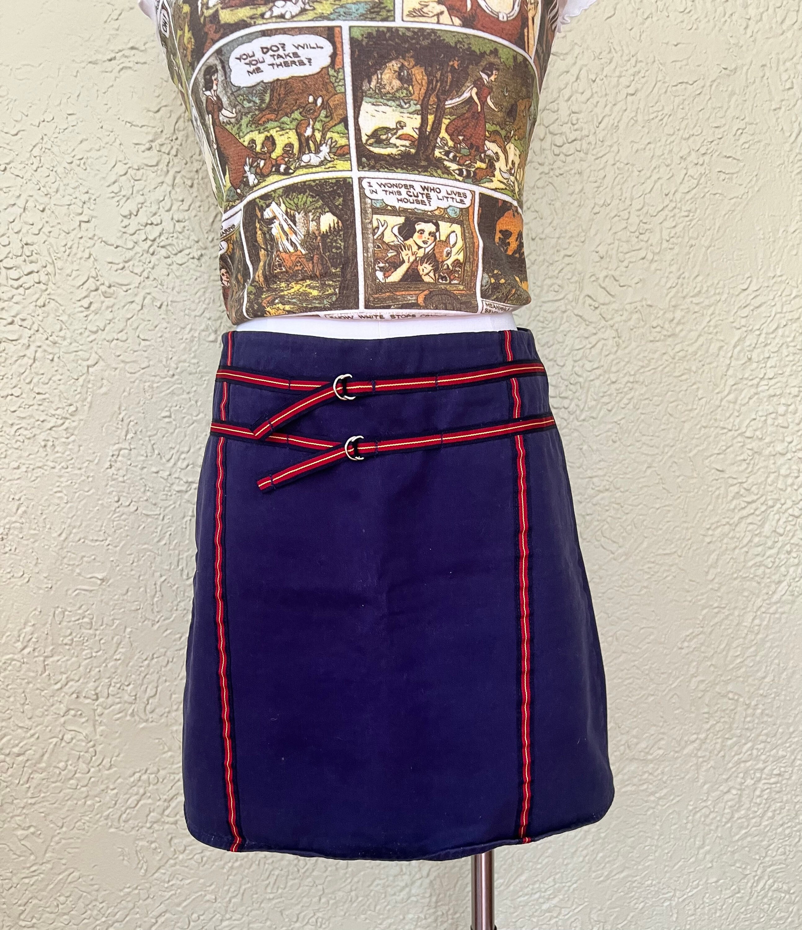Women's Vance Navy Blue A Line Mini Skirt | Extra Small | Nazli Ceren