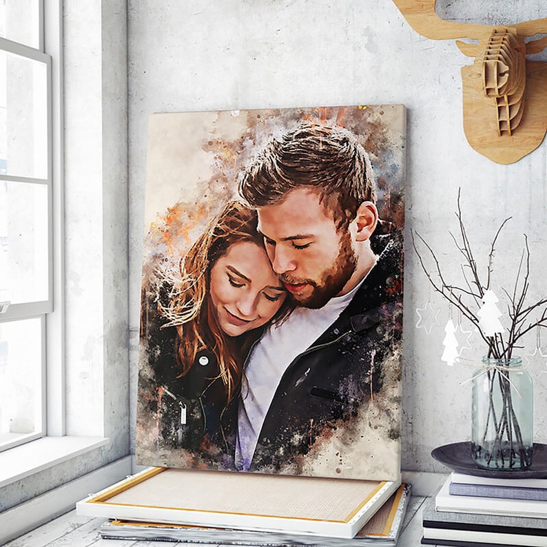 Custom Watercolor Portrait, Watercolor Family Portrait, Watercolor Portrait, Custom Portrait From Photo, Digital File image 1