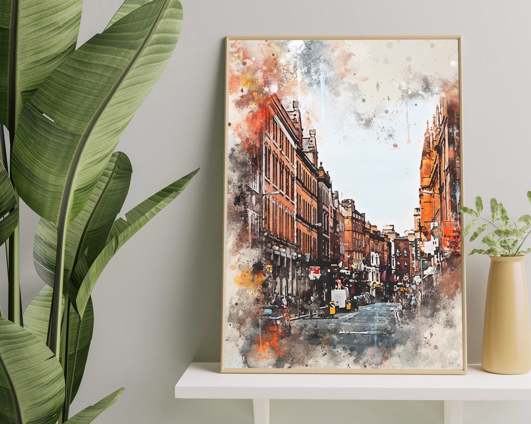 Dublin Watercolor, Dublin Art Print, Watercolor Cityscape, Home Decor