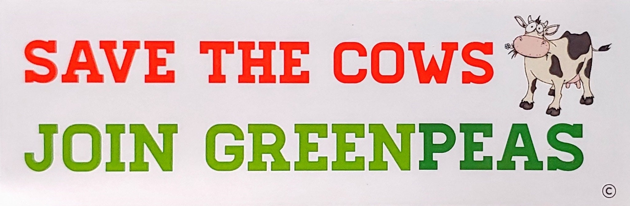 VEGAN VEGETARIAN STICKER , Save the Cows , Green Peace Sticker , Green ...
