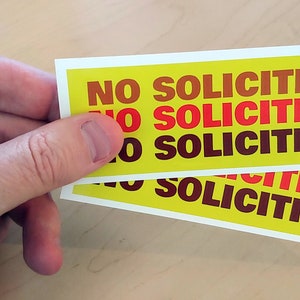 No soliciting , No soliciting sticker  , No soliciting sign ( 2 x stickers )