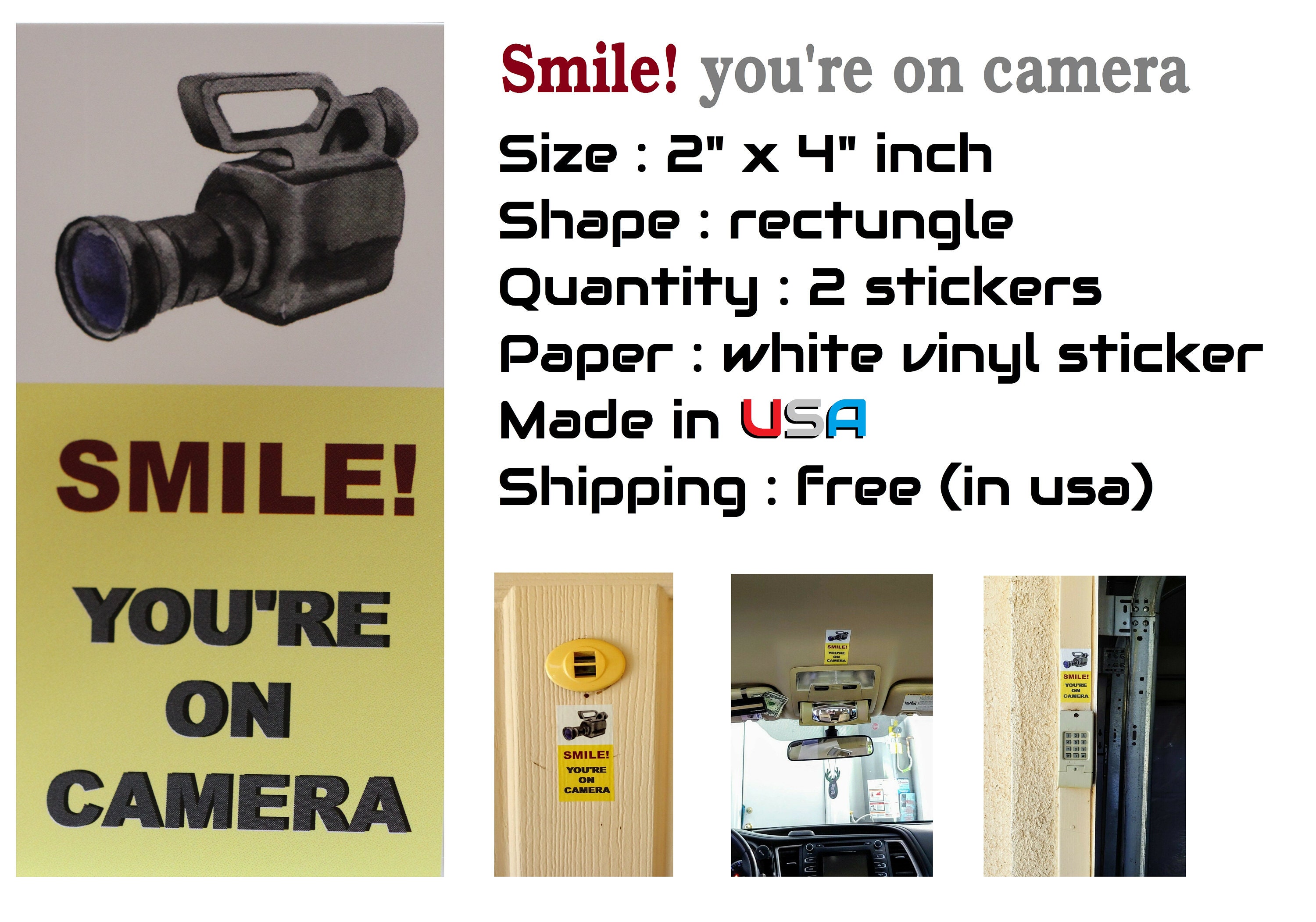 Dash cam sticker Dash camera sticker Smile Etsy