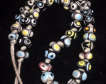 Antique Stratified eye bead Byzantine Translucent Blue Islamic Glass bead RARE!