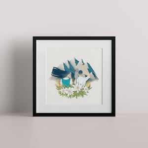 Gedruckte Illustration &quot;Berge II&quot; | 20 x 20 cm