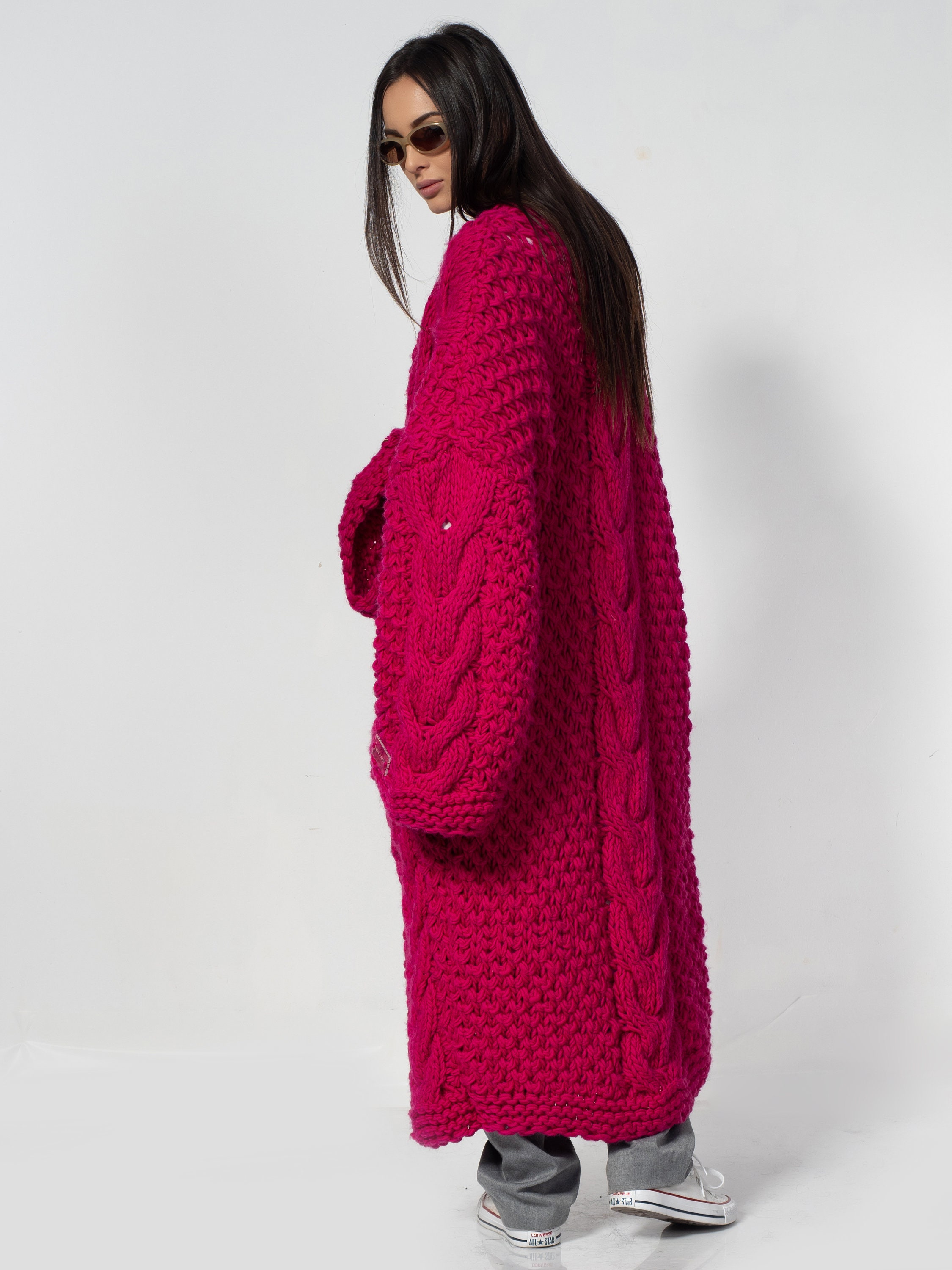 Pink Cardigan Sweater Wool Women Clothing Modern Elegant With - Etsy UK