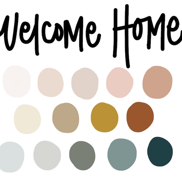 Welcome Home Earthy Color Palette for Procreate, Warm neutral tones, boho color palette, procreate swatch