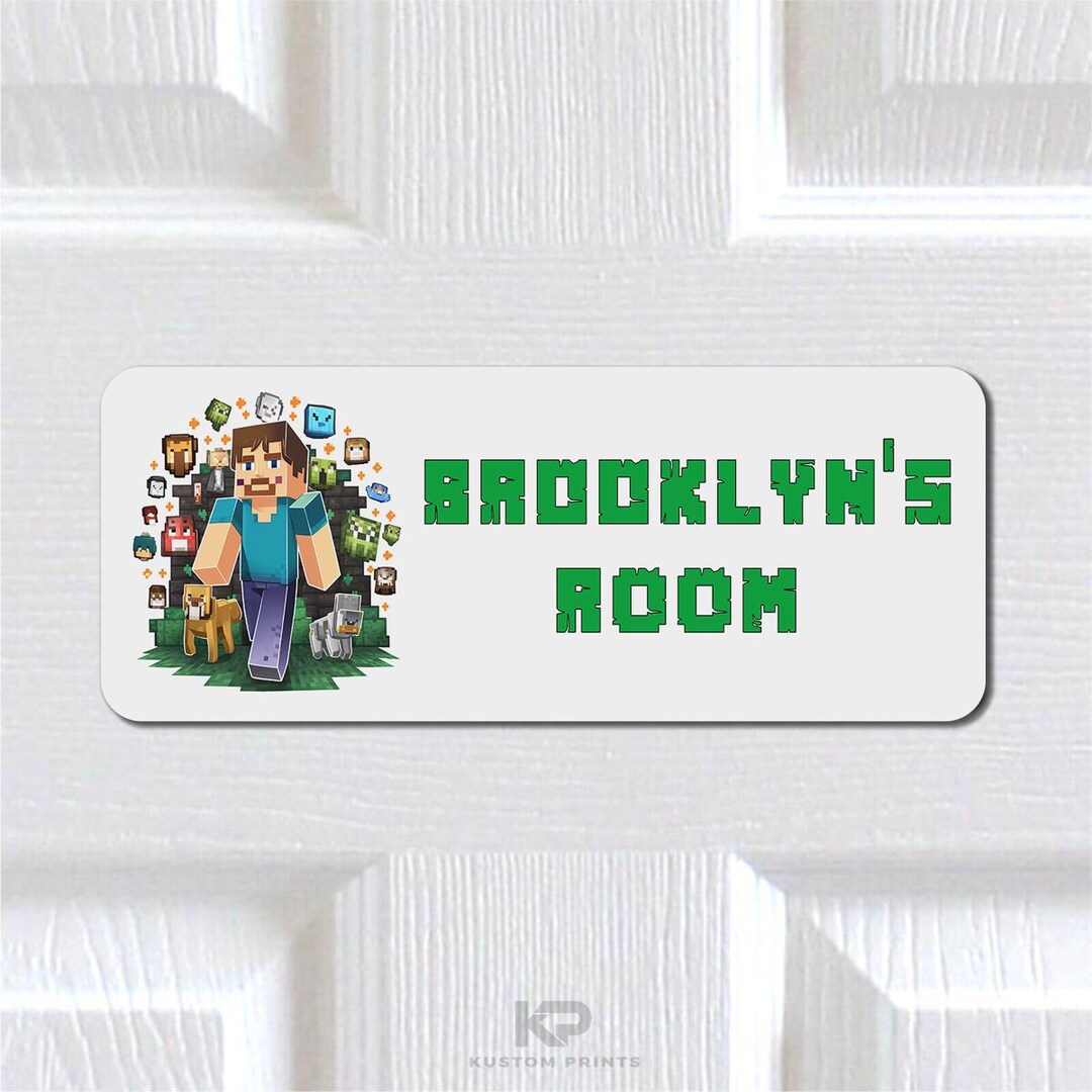 Room Minecraft Sign Personalised Room Sign | Any Name | Minecraft Gaming Theme | Custom ...