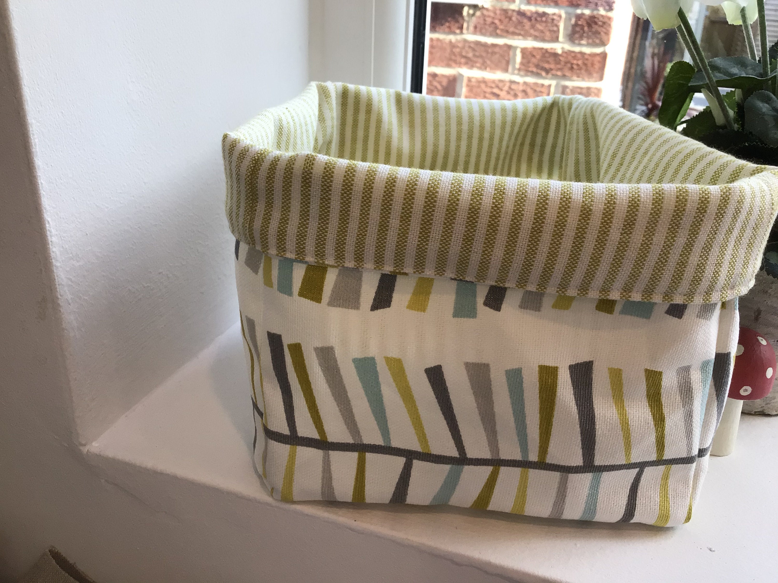 Fabric Storage basket reversible and lined in Susie Watson Etsy