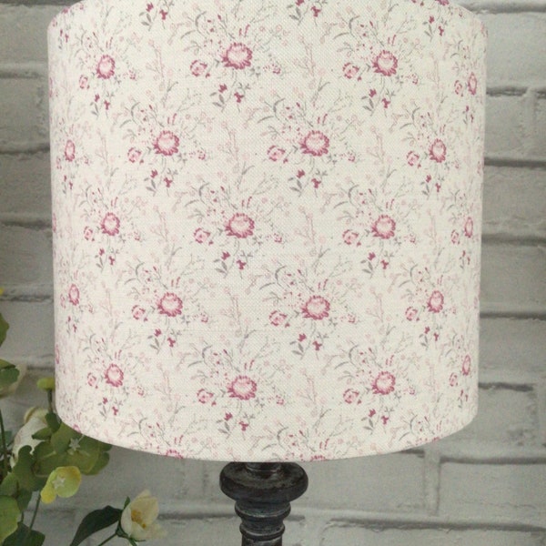 Table Lampshade in Sarah Hardaker Anais linen  - Rose  25cm drum lampshade