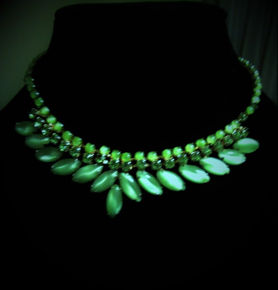 VINTAGE JOSEPH WARNER Peridot Rhinestone and Cabo… - image 2