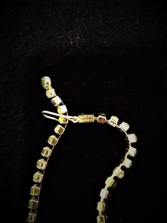 VINTAGE JOSEPH WARNER Peridot Rhinestone and Cabo… - image 7