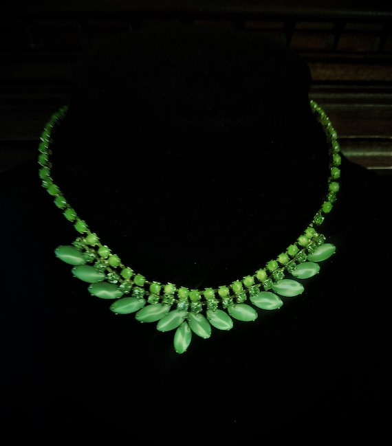 VINTAGE JOSEPH WARNER Peridot Rhinestone and Cabo… - image 1