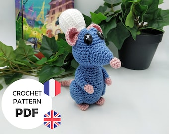 Il Rat Cook, modello amigurumi (PDF FR/ENG) ispirato al personaggio di Ratatouille