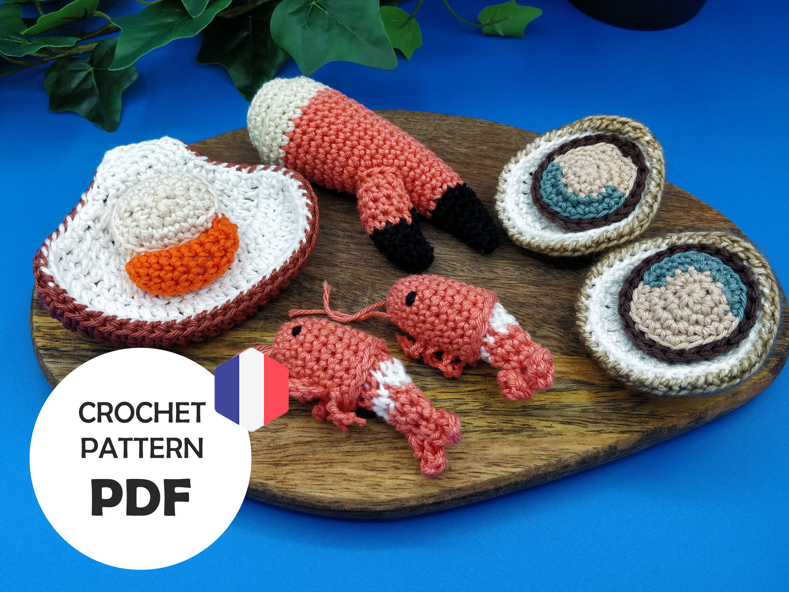 Crustachean Shell Pattern Crochet Shellfish and Crustacean Pattern (PDF FR): Crab, Shrimp ...