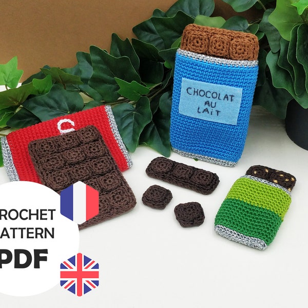 Patron de Tablette de chocolat au crochet pour dinette