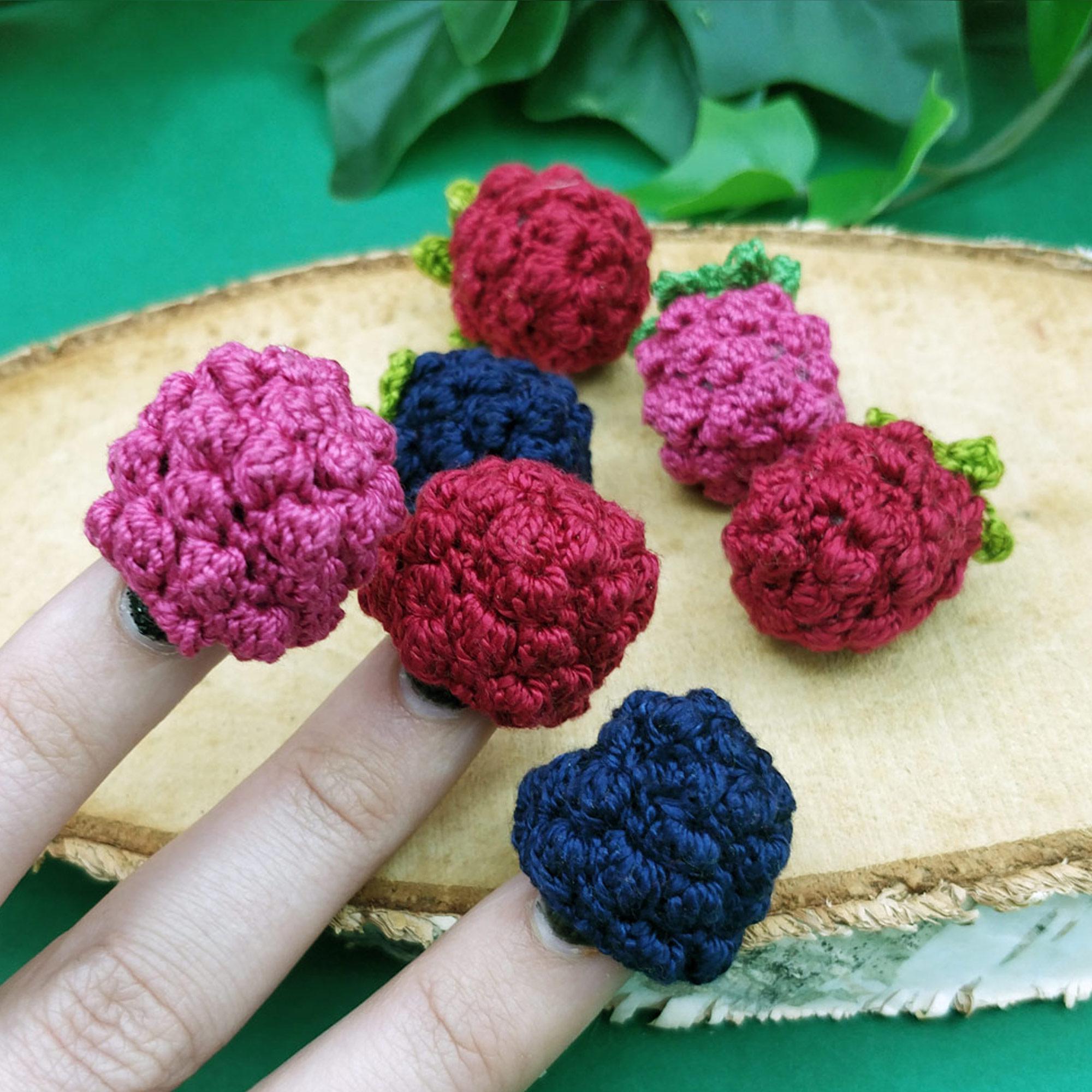 Crochet Raspberry Pattern (PDF FR/ENG) for Play Food, Crocheted ...
